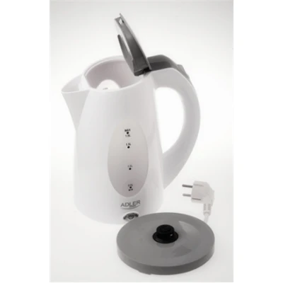 Adler AD 1208 Standard kettle, Plastic, White, 2000 W, 1.8 L, 360° rotational base