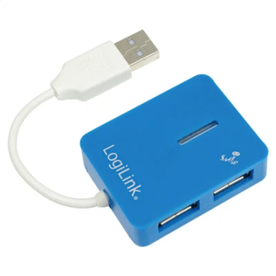 Logilink USB 2.0 Hub 4-Port, Smile, Blue
