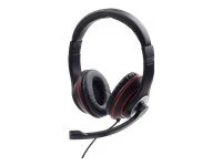 Gembird MHS-03-BKRD Stereo headset, black color with red ring