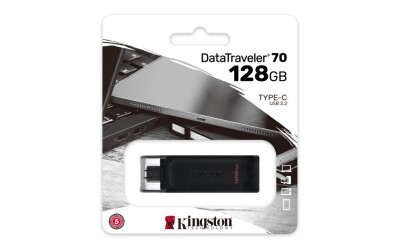Kingston Technology DataTraveler 70 USB flash drive 128 GB USB Type-C 3.2 Gen 1 (3.1 Gen 1) Black