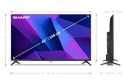 Sharp 43FN2EA 43" (108cm) 4K Ultra HD Smart Android Frameless TV, Dolby Vision, Harman/Kardon Speakers