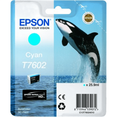 Epson T7602 Ink Cartridge, Cyan