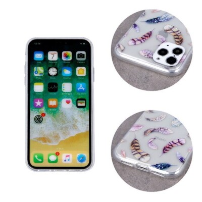 TakeMe Trendy тонкий TPU чехол-крышка для Apple iPhone 11 Pro Max с Цветными перьями 1