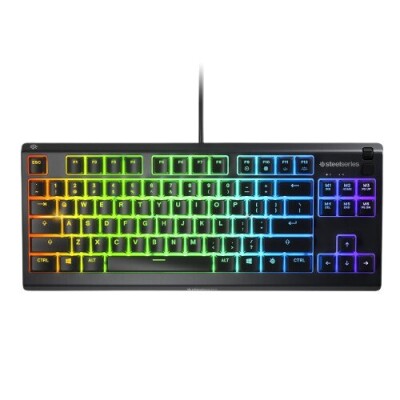 SteelSeries Gaming Keyboard Apex 3 Tenkeyless, RGB LED light, US Layout, Black, Wired, Whisper-Quiet Switches
