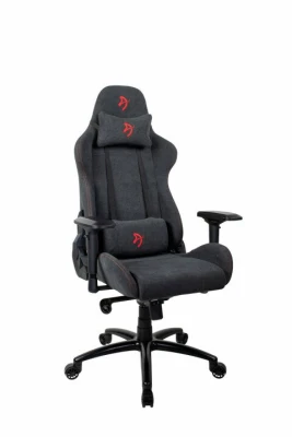 Arozzi Gaming Chair, Verona Signature Soft Fabric, Black/Red Logo