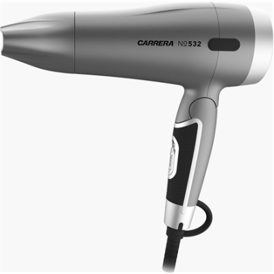 Carrera 532 Compact Hairdryer  Ionic function, Foldable handle, 1600 W, Silver/Black