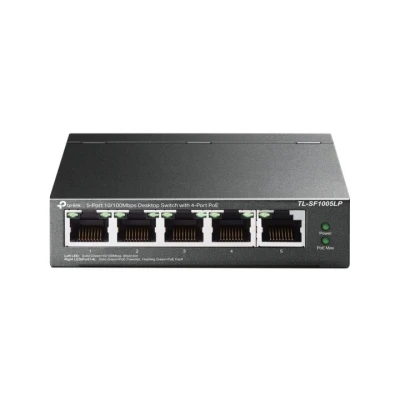 TP-Link TL-SF1005LP Switch Unmanaged, Desktop, 5x10/100Mbps ports, 4xPoE ports, PSU external, Steel case