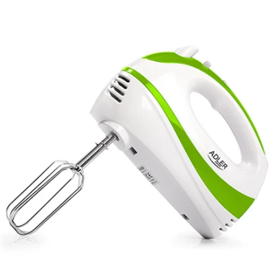 Hand Mixer Adler AD 4205 g White, green, Hand Mixer, 300 W, Number of speeds 5, Shaft material Stainless steel,