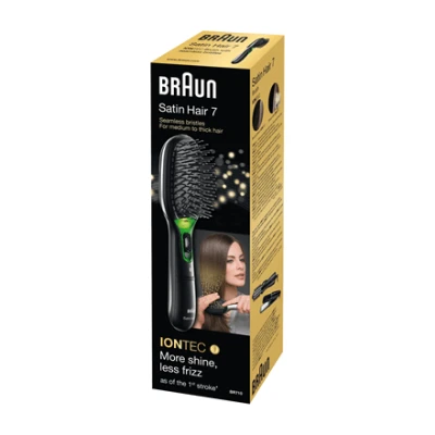 Paddle brush Braun BR710 Ion conditioning, Black/Green
