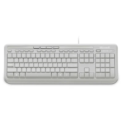 Microsoft ANB-00032 Wired Keyboard 600 Standard, Wired, Keyboard layout EN, 2 m, White, English, 595 g