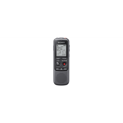 Sony ICD-PX240 Black, Grey, MP3 playback, LCD Display, MAX. RECORDING TIME MP3 8KBPS (MONAURAL)1043 Hrs 0 MinMAX. RECORDING TIME MP3 48KBPS (MONAURAL)173 Hrs 0 MinMAX. RECORDING TIME MP3 128KBPS65 Hrs 10 MinMAX. RECORDING TIME MP3 192KBPS43 Hrs 25 Mi...