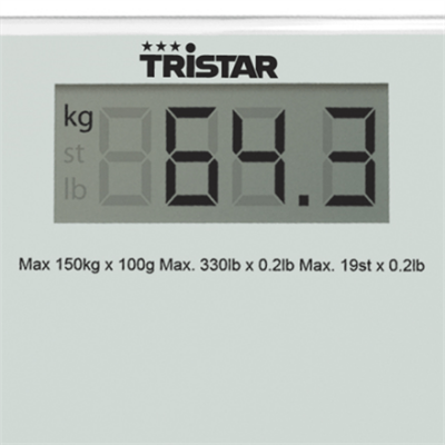 Tristar Bathroom scale WG-2419 Maximum weight (capacity) 150 kg, Accuracy 100 g, White