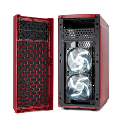 Fractal Design Focus G FD-CA-FOCUS-RD-W Side window, Left side panel - Tempered Glass, Red, ATX, Power supply included No